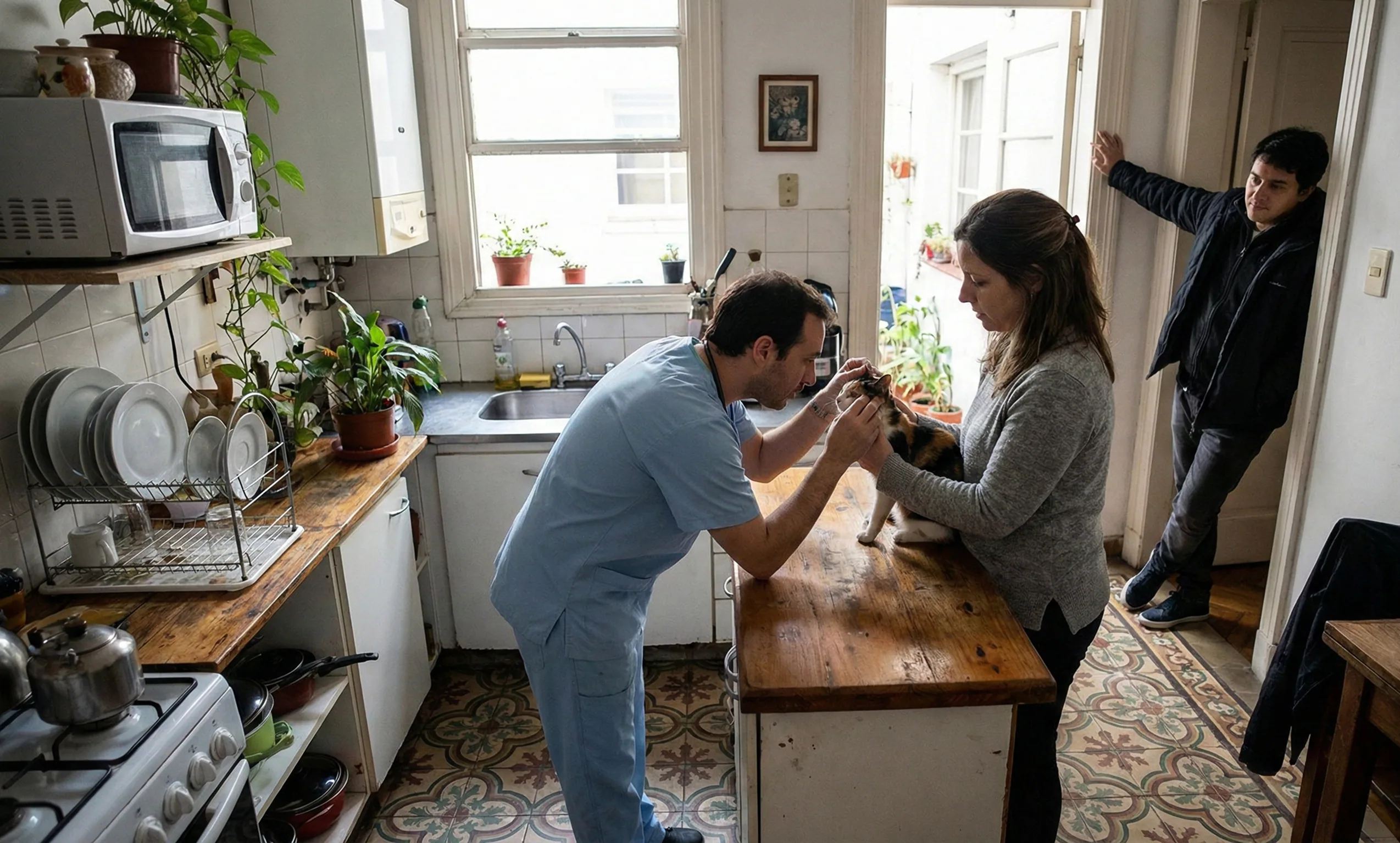 Veterinario a domicilio atendiendo mascota en CABA